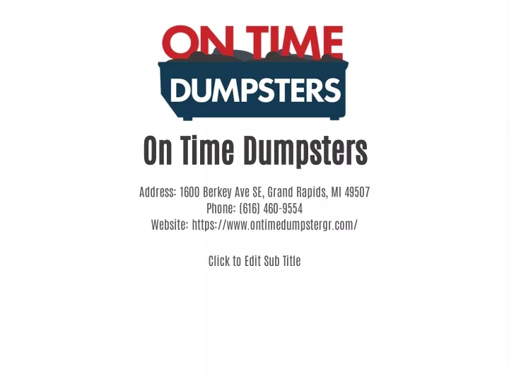on time dumpsters