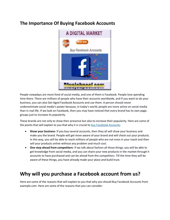 the importance of buying facebook accounts