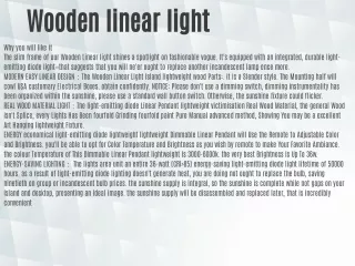 Wooden linear light