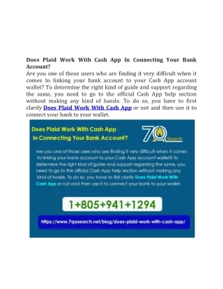 Does Plaid Work With Cash App In Connecting Your Bank Account