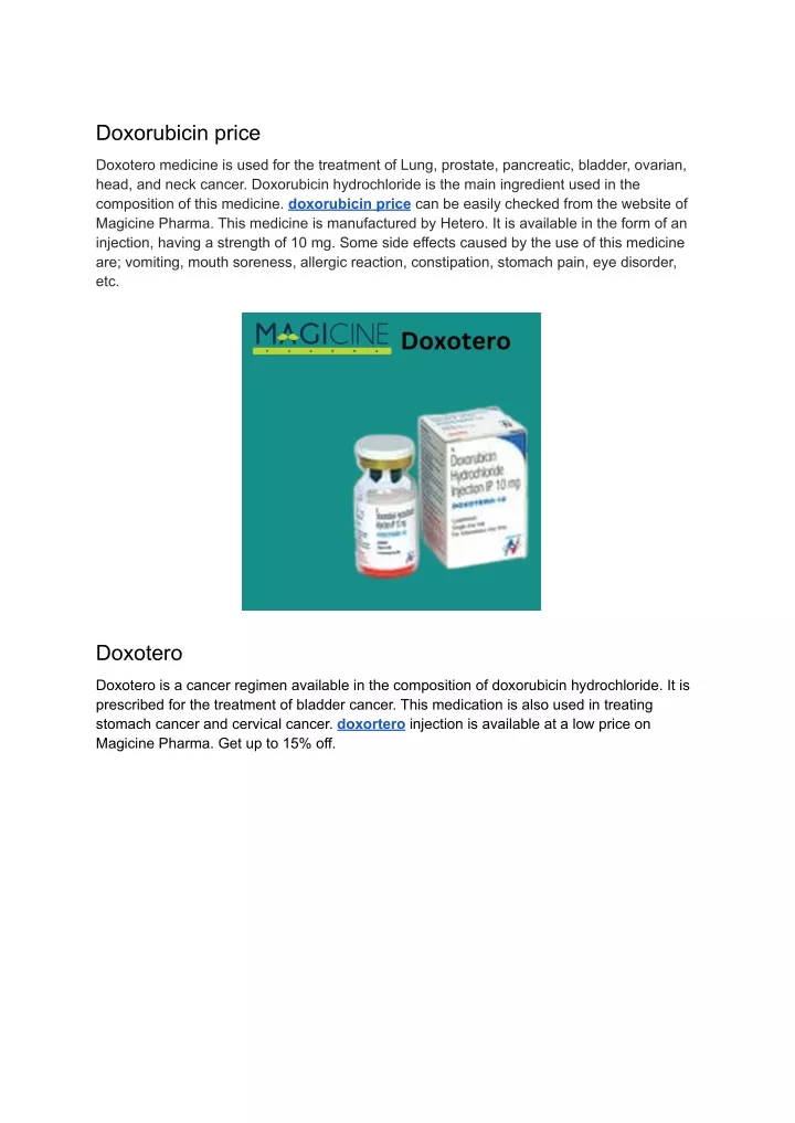 doxorubicin price