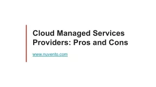 cloud managed services providers pros and cons
