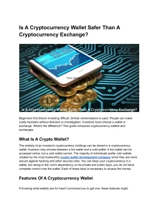 is a cryptocurrency wallet safer than