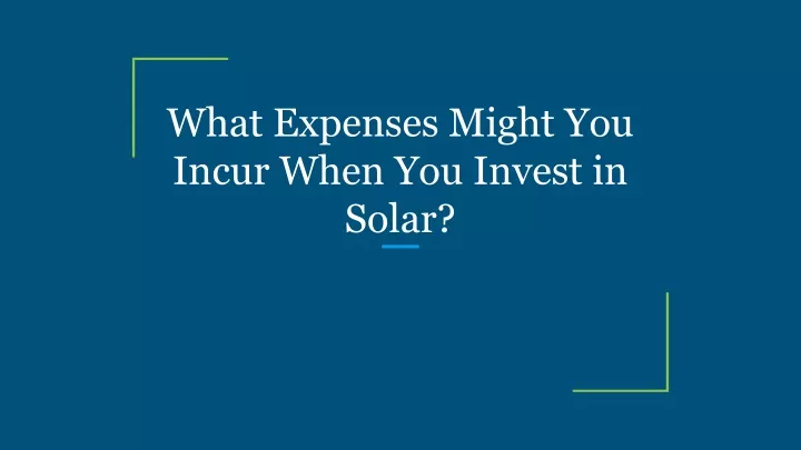 what expenses might you incur when you invest