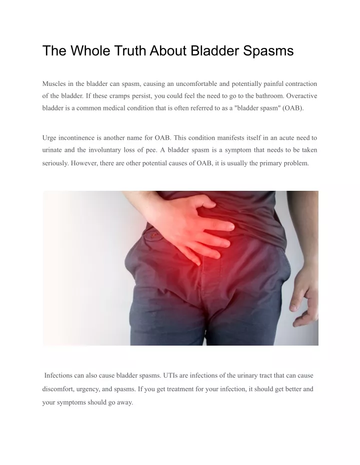 the whole truth about bladder spasms