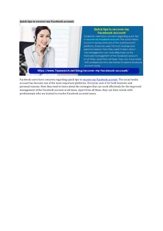 Quick tips to recover my Facebook account: