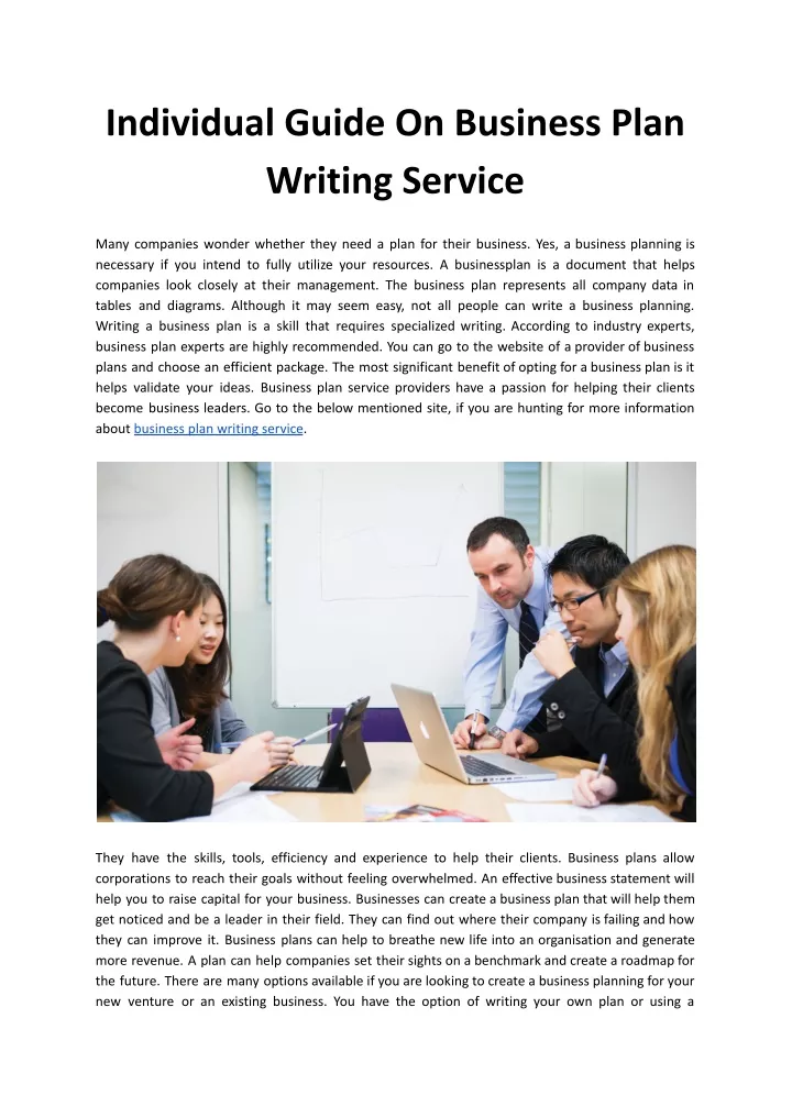 individual guide on business plan writing service