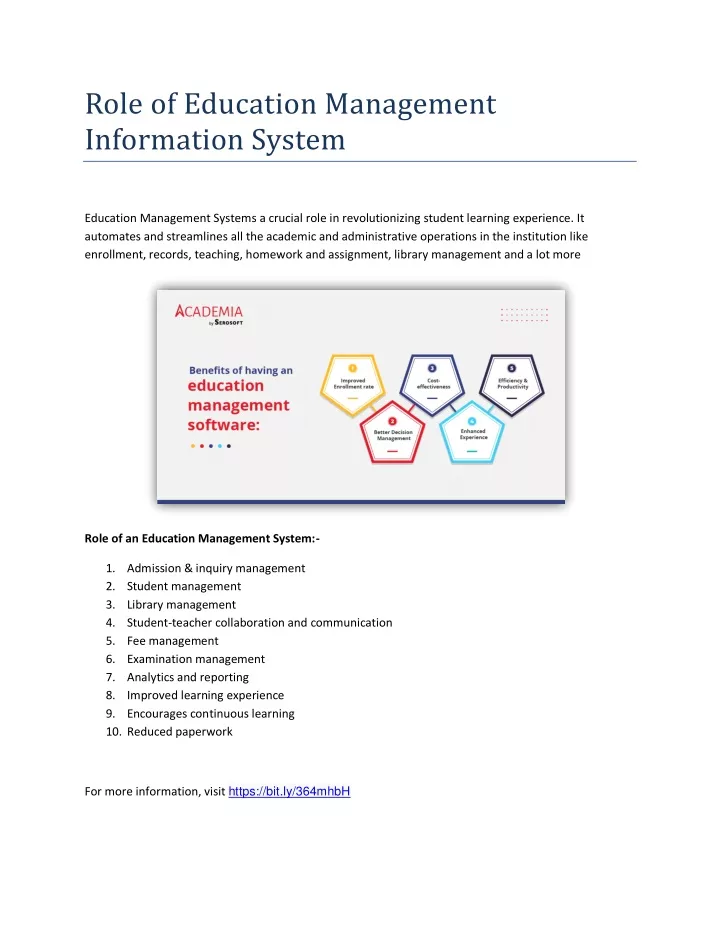 role of education management information system