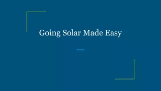 going solar made easy