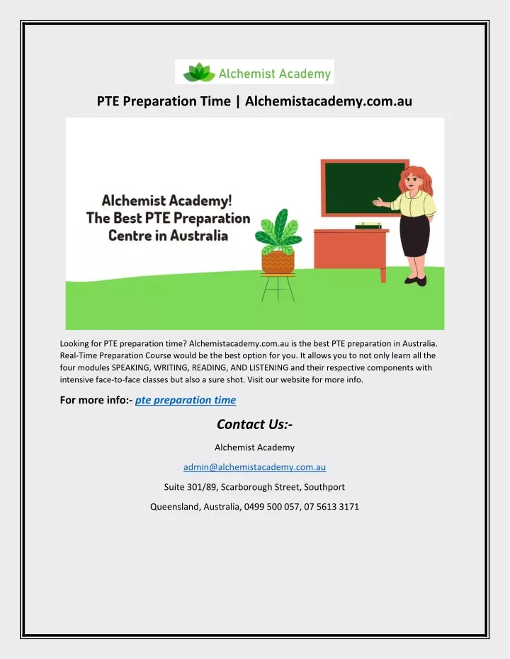 pte preparation time alchemistacademy com au