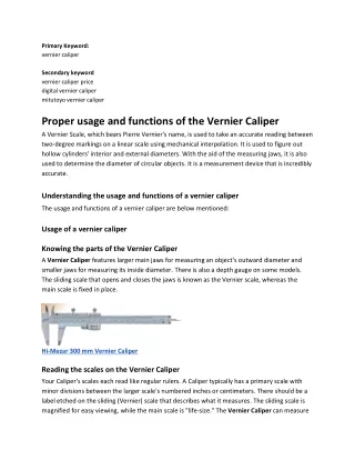 primary keyword vernier caliper secondary keyword