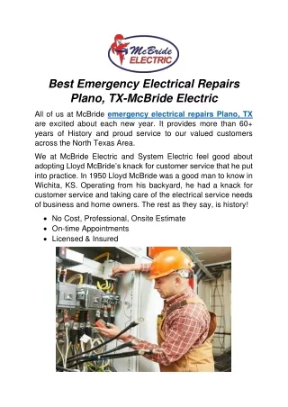 Best Emergency Electrical Repairs Plano