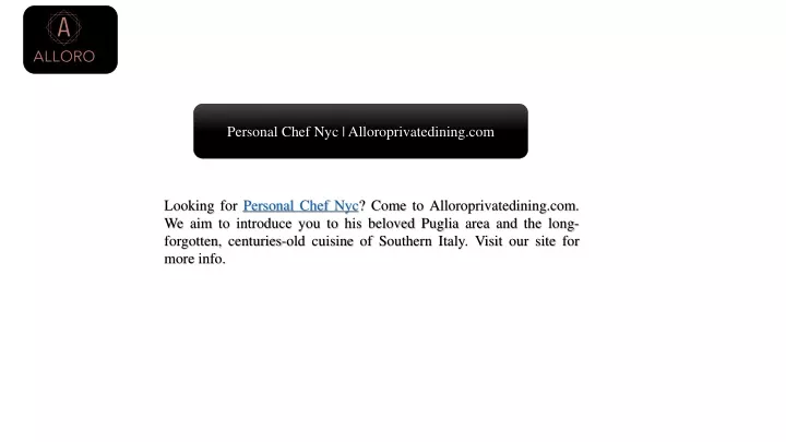personal chef nyc alloroprivatedining com