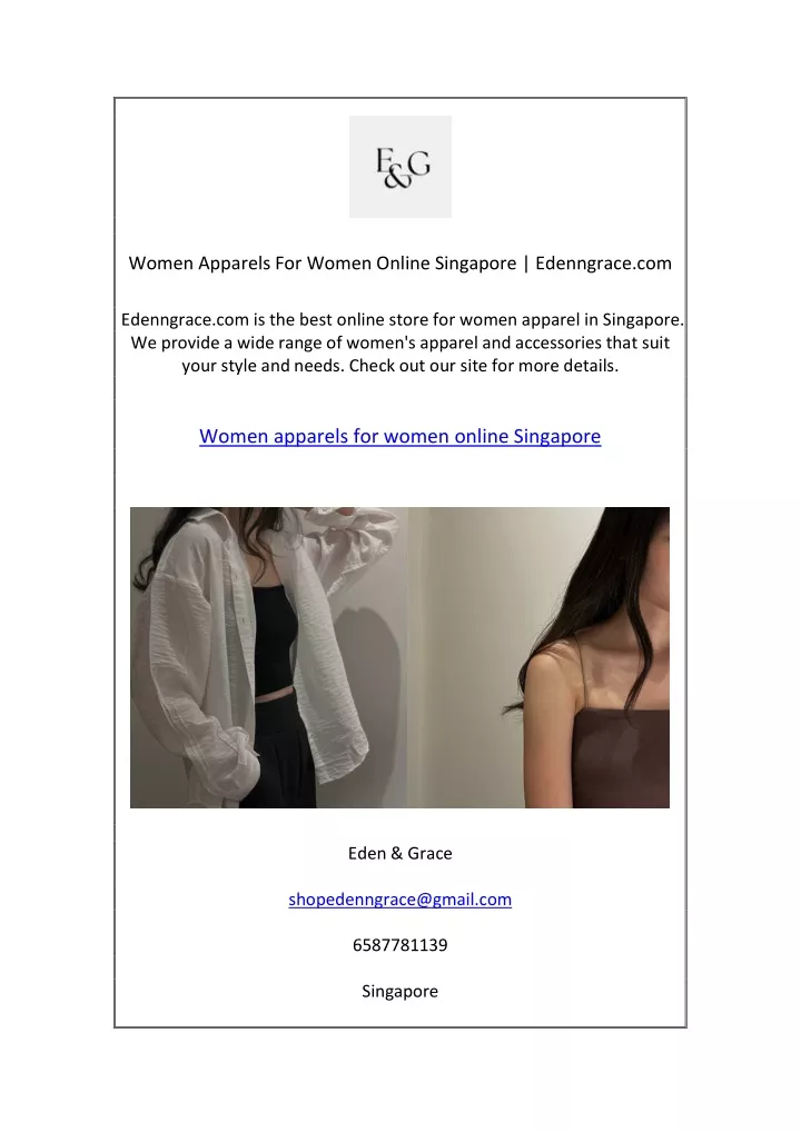 women apparels for women online singapore