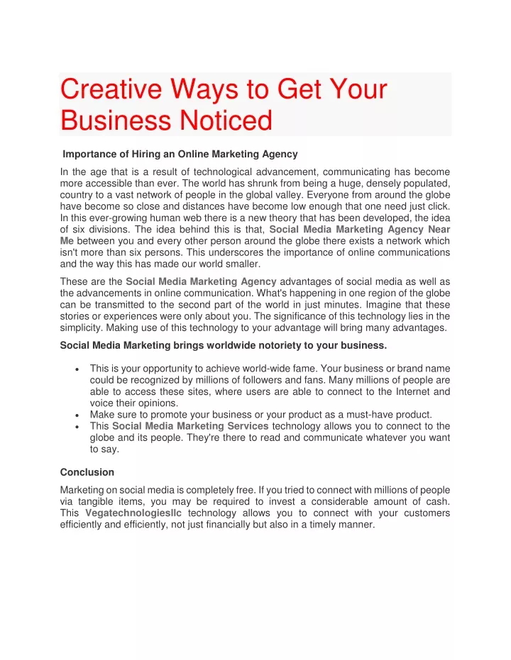 creative ways to get your business noticed