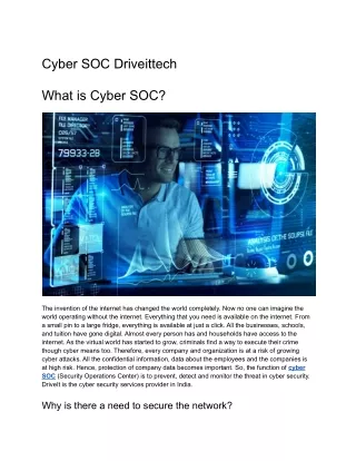 Cyber SOC Driveittech