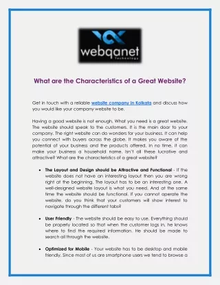 what are the characteristics of a great website