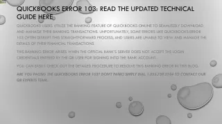 quickbooks error 103 read the updated technical guide here