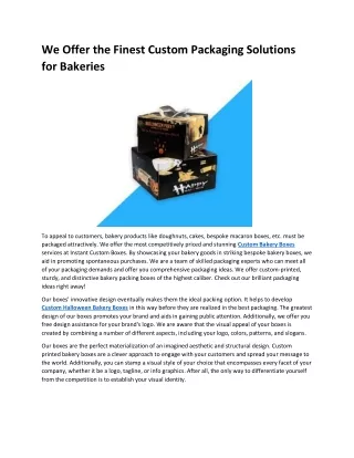 Custom Bakery Boxes