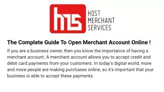 the complete guide to open merchant account online
