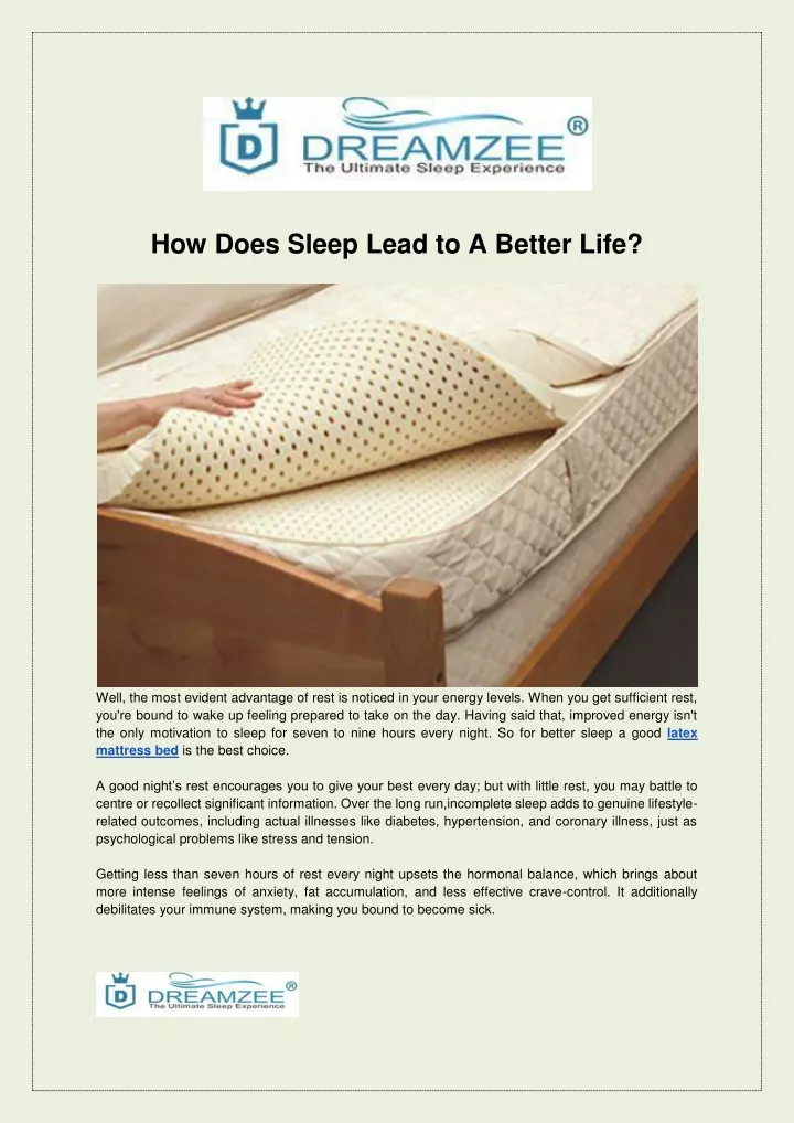 how does sleep lead to a better life