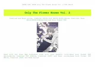 [READ PDF] EPUB Only The Flower Knows Vol. 2 PDF eBook