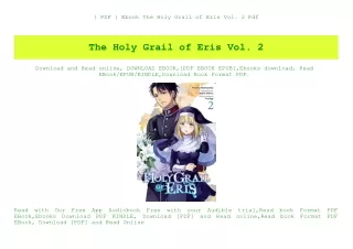 { PDF } Ebook The Holy Grail of Eris Vol. 2 Pdf