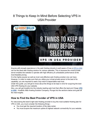 8 things to keep in mind before selecting