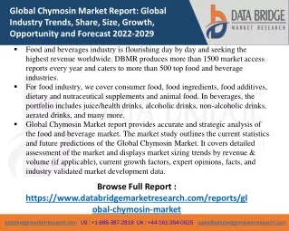 global chymosin market report global industry