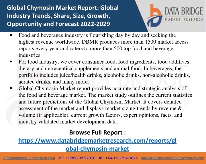 global chymosin market report global industry