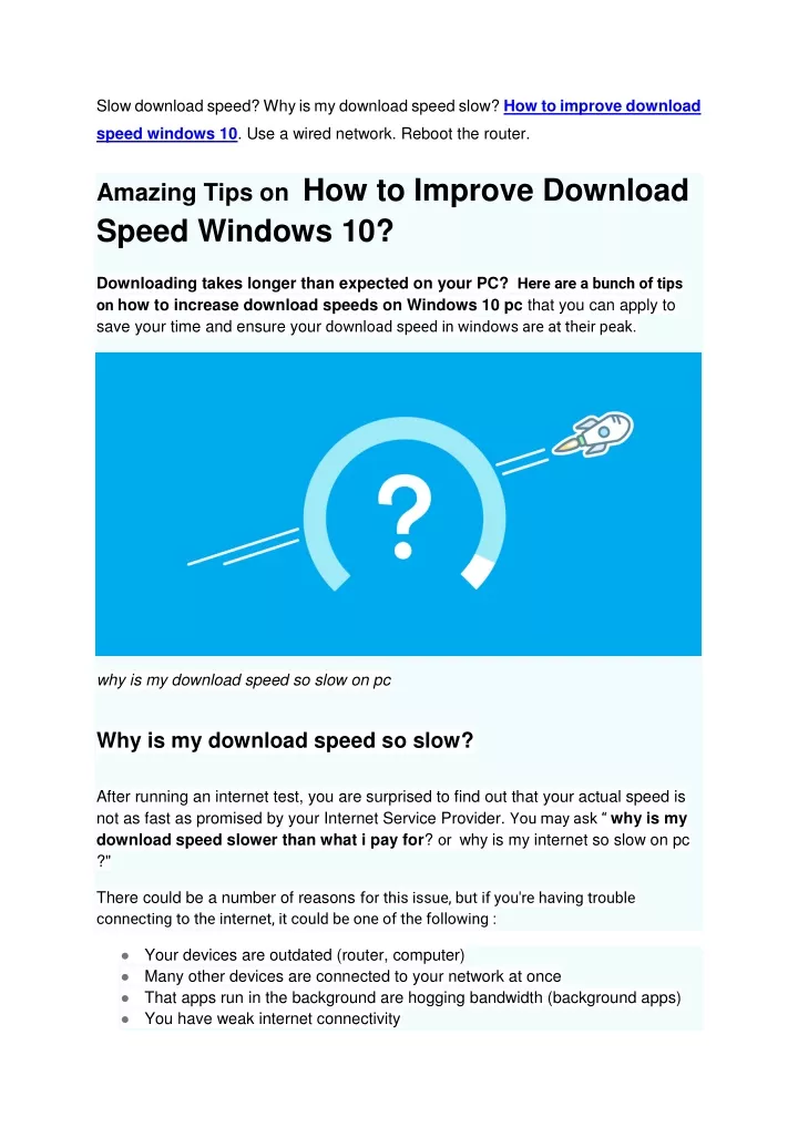 slow download speed why is my download speed slow