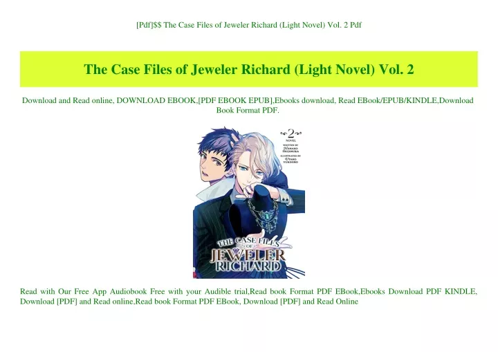 pdf the case files of jeweler richard light novel