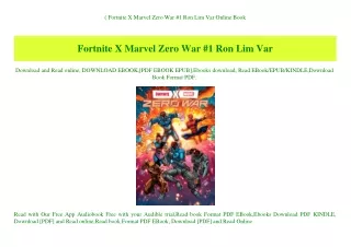 (B.O.O.K.$ Fortnite X Marvel Zero War #1 Ron Lim Var Online Book