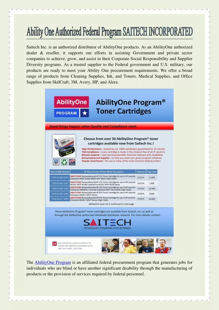 saitech inc is an authorized distributor