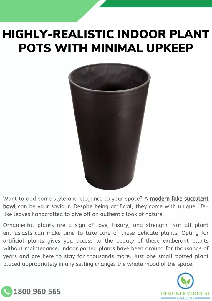 highly realistic indoor plant pots with minimal