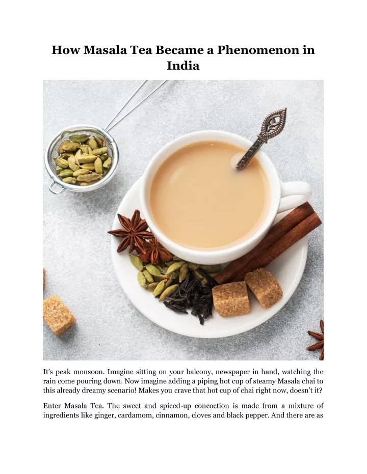 how masala tea became a phenomenon in india