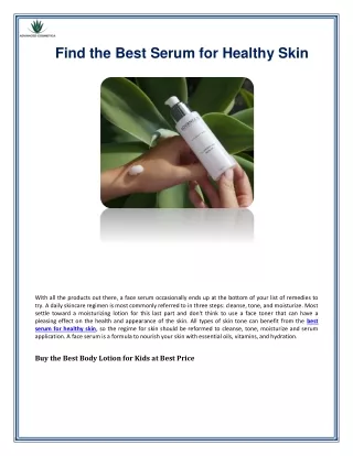 Find the Best Serum for Healthy Skin