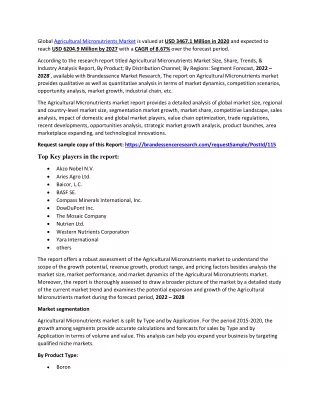 Agricultural Micronutrients Market