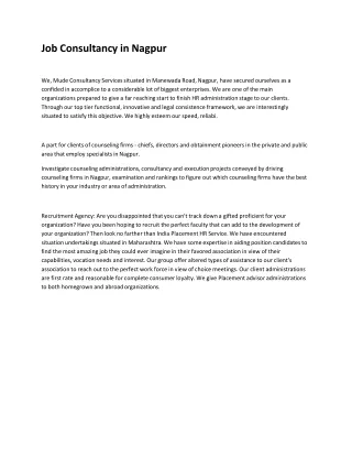 job consultancy in nagpur