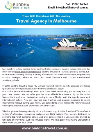Travel With Confidence With The Leading Travel Agency In Melbourne