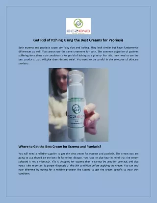 Natural skin care product for eczema and psoriasis - ECZEND