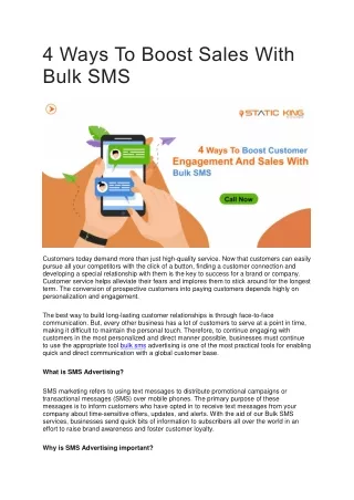 4 Ways To Boost Sales With Bulk SMS