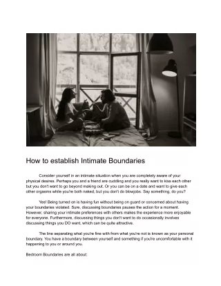 How to establish Intimate Boundaries