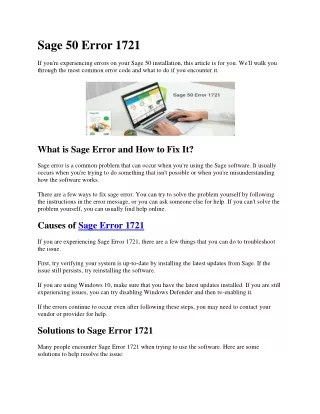 sage 50 error 1721