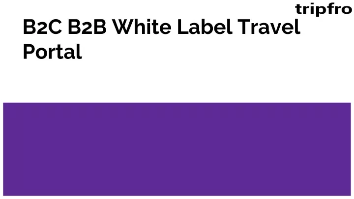b2c b2b white label travel portal