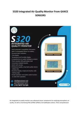 s320 integrated air quality monitor from gaxce