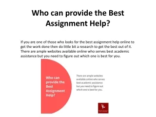Who can provide the Best Assignment Help