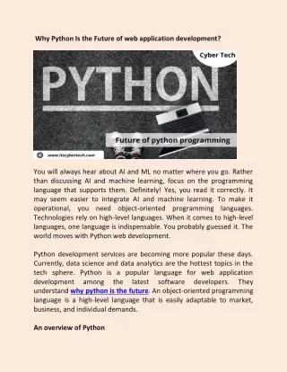why python is the future of web application