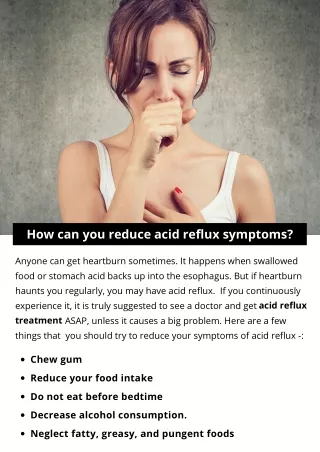 how can you reduce acid reflux symptoms