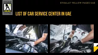 List of Car Service Center in UAE